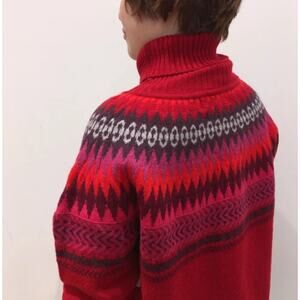 ERIBE SCOTLAND Cairngorm Fair Isle Merino Wool Turtleneck Sweater L XL NWT $350